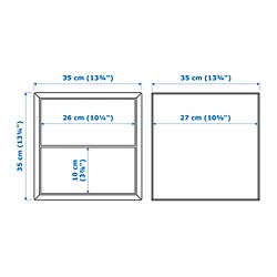 Measurement Illustration - EKET wall cabinet with 2 drawers