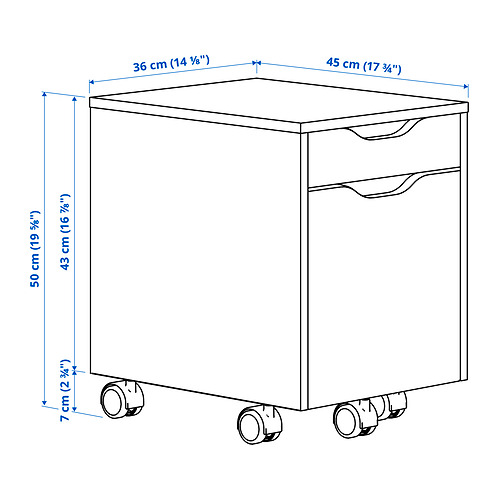 ALEX, drawer unit on casters. 7 of 7 open dialog