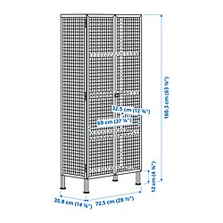 Measurement Illustration - IKEA PS 2026 glass-door cabinet