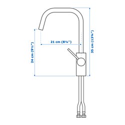 Measurement Illustration - ÄLMAREN kitchen faucet