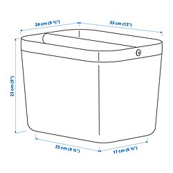 Measurement Illustration - RISATORP basket with compartments