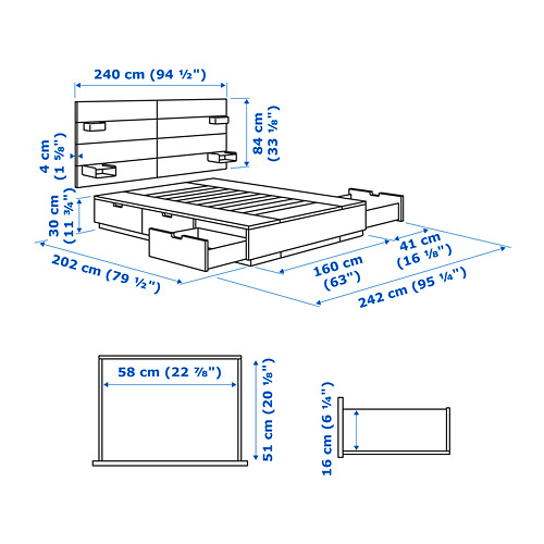 NORDLI, cama Queen con colchón y cabecera. 16 de 16 abrir diálogo