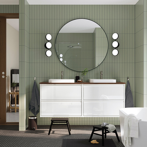 ÄNGSJÖN / BACKSJÖN, Mueble lavamanos con gavetas y llaves BROGRUND,. 2 de 8 abrir diálogo