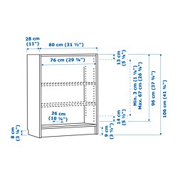 Measurement Illustration - BILLY bookcase