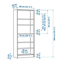 Measurement Illustration - BILLY bookcase