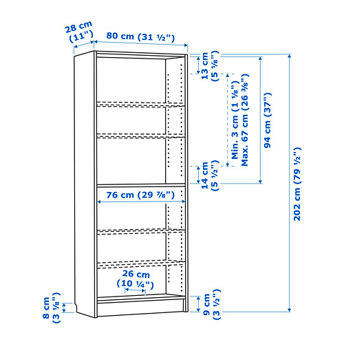BILLY, bookcase. 6 of 6 open dialog