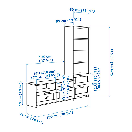 BRIMNES, TV storage combination. 5 of 5 open dialog