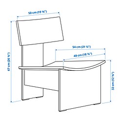Ilustración de medidas - IKEA PS 2026 silla