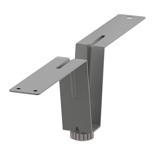 Pata de apoyo BESTÅ de acero gris para la estabilidad de los muebles.