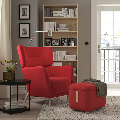 OSKARSHAMN, sillón de orejas con reposapiés. 2 de 10 abrir diálogo