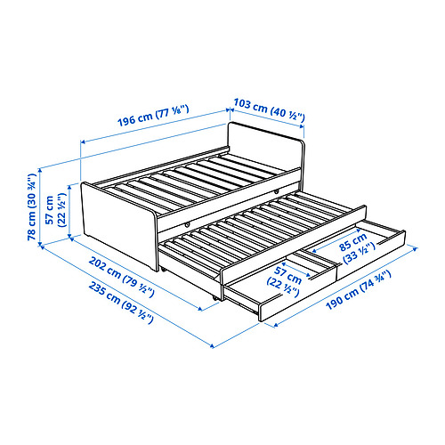 SLÄKT, Cama superior/inferior con almacenaje con tablillas LURÖY. 2 de 8 abrir diálogo