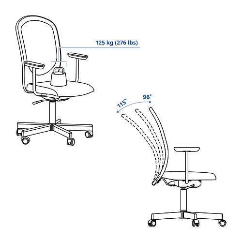 FLINTAN, office chair with armrests. 3 of 9 open dialog