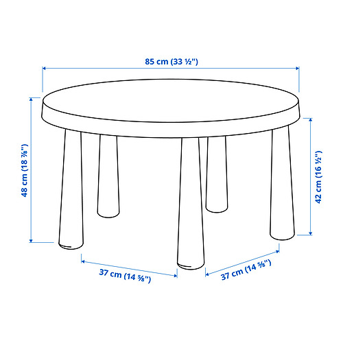 Measurement Illustration - MAMMUT children's table