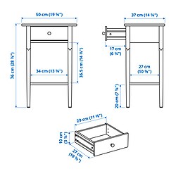 Measurement Illustration - BLÄSTÅSEN nightstand