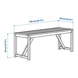 Measurement Illustration - NÄMMARÖ bench, outdoor