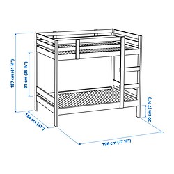Measurement Illustration - MYDAL bunk bed frame Twin