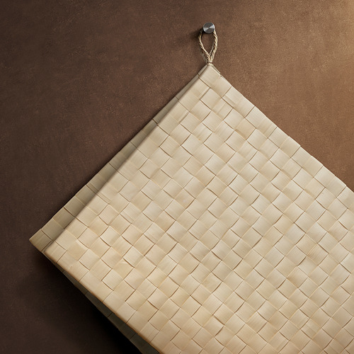 Mantel individual de fibra natural tejido a mano con lazo para colgar, que protege la mesa y amortigua el ruido.