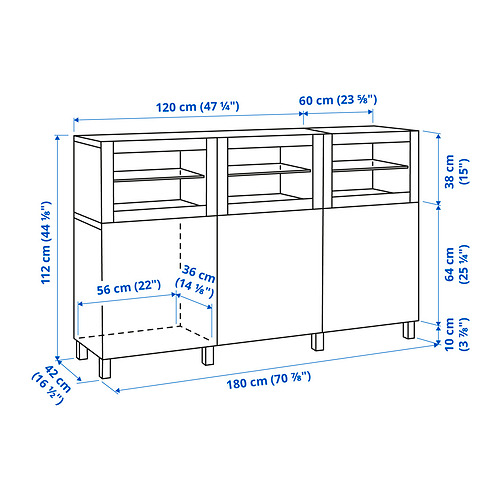 BESTÅ, display cabinet with doors. 8 of 8 open dialog