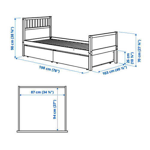 SMYGA,  cama Twin con almacenaje. 2 de 5 abrir diálogo