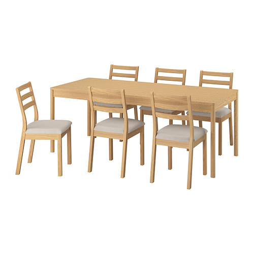 TONSTAD, table and 6 chairs. 1 of 8 open dialog