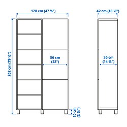 Measurement Illustration - BESTÅ storage combination with doors