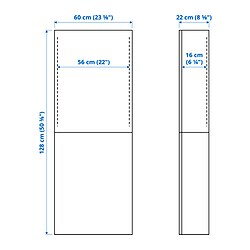 Measurement Illustration - BESTÅ Wall cabinet with 2 doors