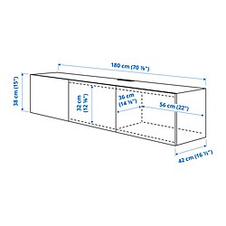 Measurement Illustration - BESTÅ TV bench with doors