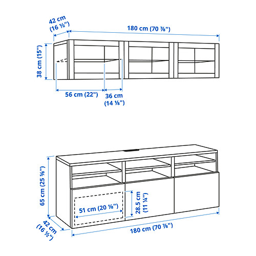 BESTÅ, TV storage with drawer runner, soft-closing. 9 of 9 open dialog