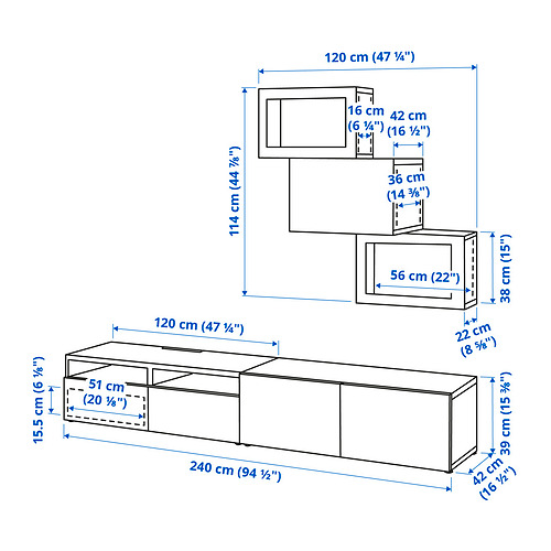 BESTÅ, TV storage combination with drawer rail, pusch-open. 11 of 11 open dialog
