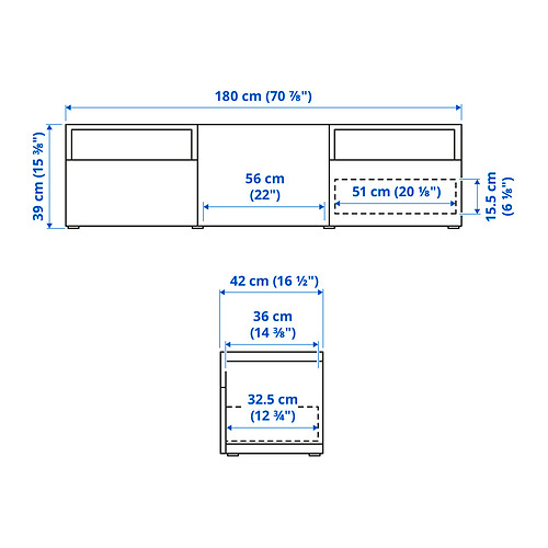 BESTÅ, TV unit with drawer runner, push-open. 8 of 8 open dialog