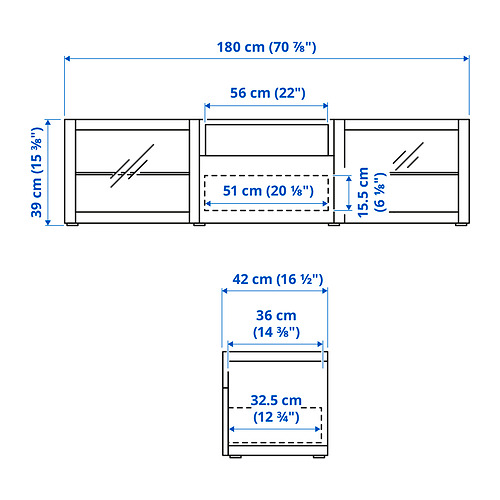 BESTÅ, TV bench with drawer runner, soft-closing. 8 of 8 open dialog