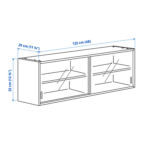 KNOXHULT, wall cabinet with sliding doors. 3 of 3 open dialog