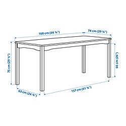 Measurement Illustration - HAUGA/HAUGA table and 6 chairs