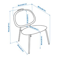 Ilustración de medidas - GÄVLE silla
