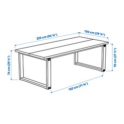 Ilustración de medidas - MÖRBYLÅNGA mesa