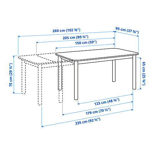 STRANDTORP, extendable dining table. 10 of 10 open dialog