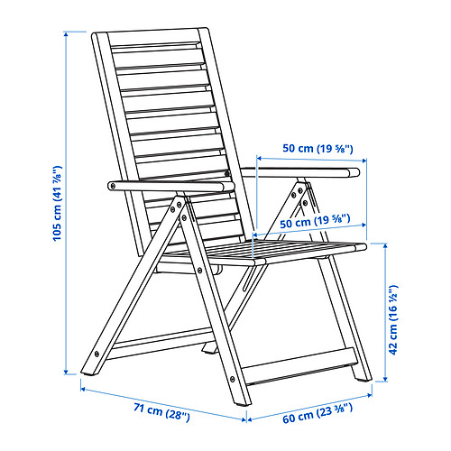 NÄMMARÖ, outdoor foldable reclining chair. 5 of 5 open dialog