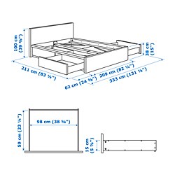 Measurement Illustration - MALM bed King