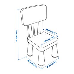 Ilustración de medidas - MAMMUT silla para niños