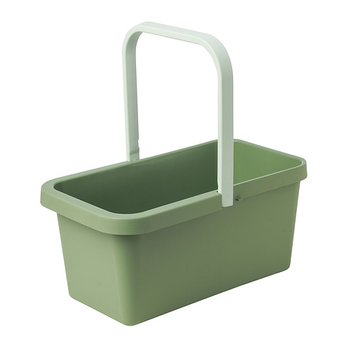 Cubo de limpieza de plástico verde PEPPRIG con asa y base texturizada para una limpieza eficiente de la mopa.