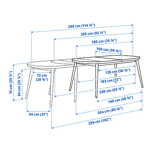 TJÄRKIL, extendable table. 8 of 8 open dialog