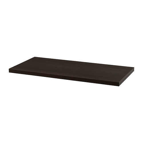 Tablero de mesa rectangular negro sencillo, LINNMON, fabricado en tableros de fibra y tableros de partículas, diseño elegante.