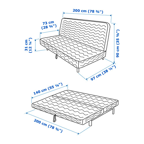 NYHAMN, sleeper sofa 3 seat with pocket spring mattress. 10 of 10 open dialog