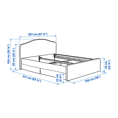 RAMNEFJÄLL, cover for bed frame. 8 of 9 open dialog