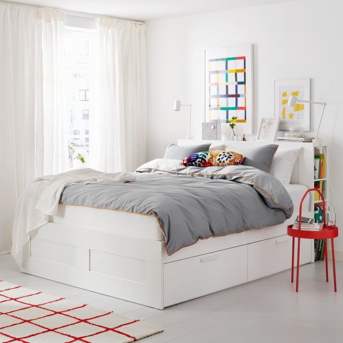 BRIMNES, bed King with headboard. 4 of 9 open dialog