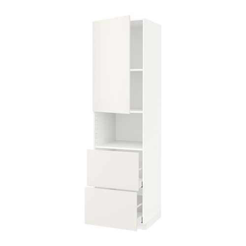 Mueble de cocina blanco y moderno con cajón y estante.