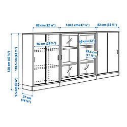 Ilustración de medidas - TONSTAD combinación almacenaje con puertas corredizas