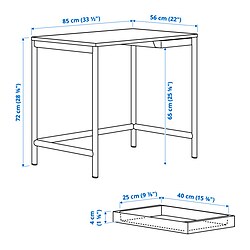 Measurement Illustration - ENKROKEN/LOBERGET desk and chair