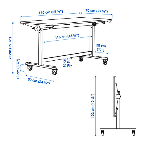 MITTZON, foldable table with castors. 12 of 14 open dialog