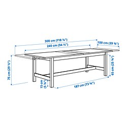 Measurement Illustration - KARSKÄR extendable table